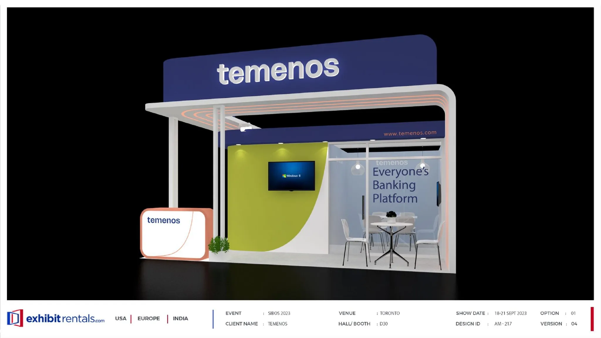 20x20 Peninsula booth design by Exhibit-Rentals
